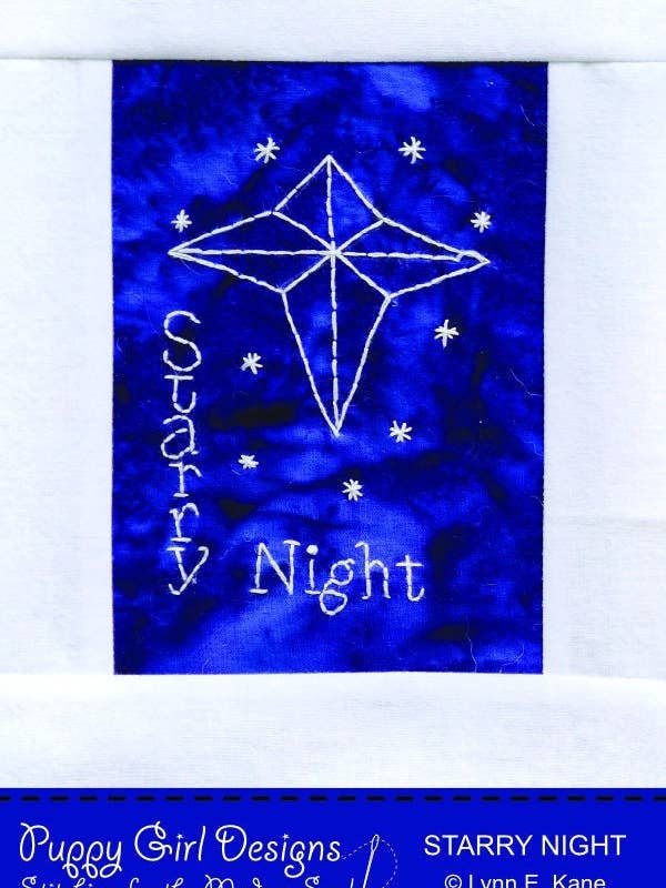 Starry Night Postcard Pattern / Embroidery Pattern / Quilt P for wholesale by Puppy Girl Designs