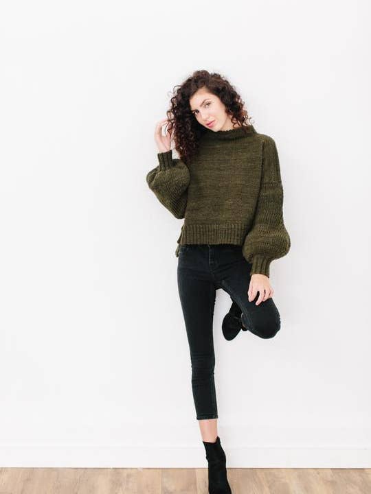 Julienne Sweater In Organic Merino Wool for wholesale by Handspun Hope