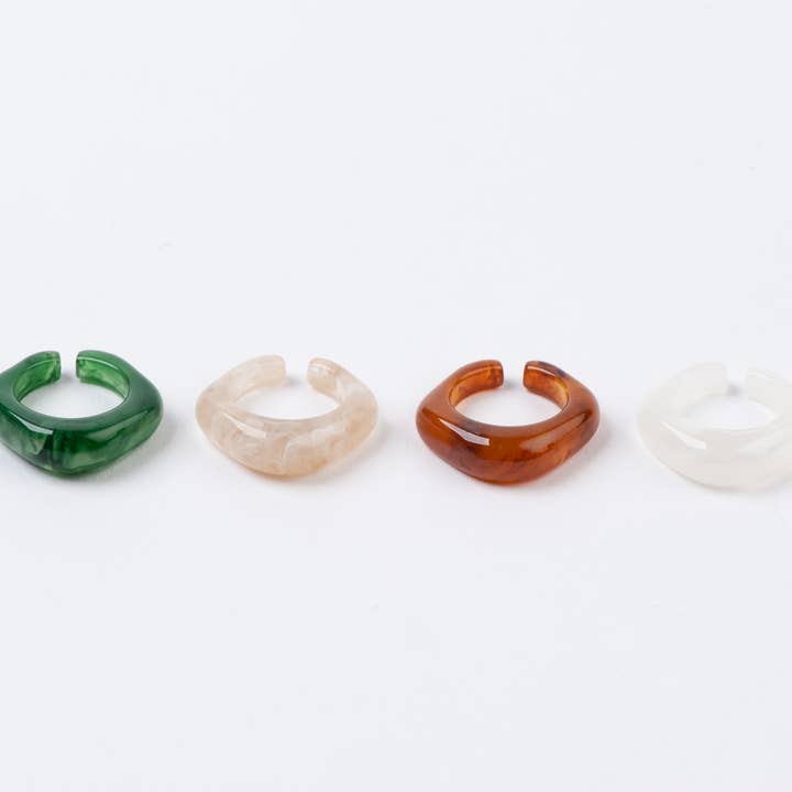 Lucca Couture - Wholesale Jewelry Set - BOHO RESIN RING-SET OF 43