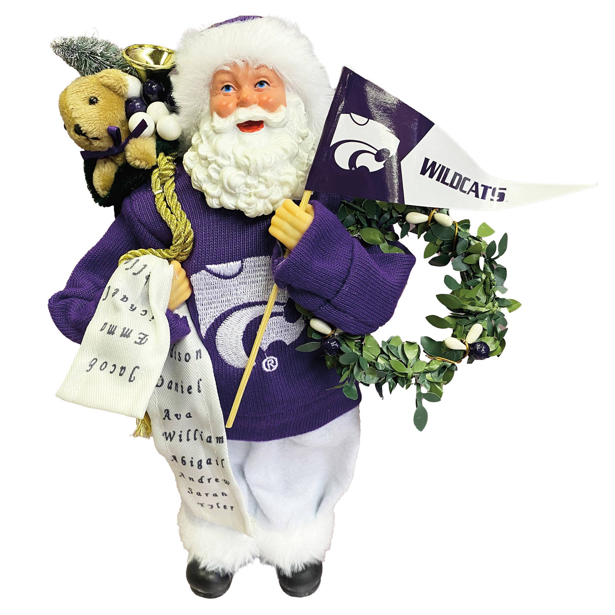 Santa’s Workshop Inc. - Wholesale Christmas Decoration - 12" Kansas State Proud Santa0
