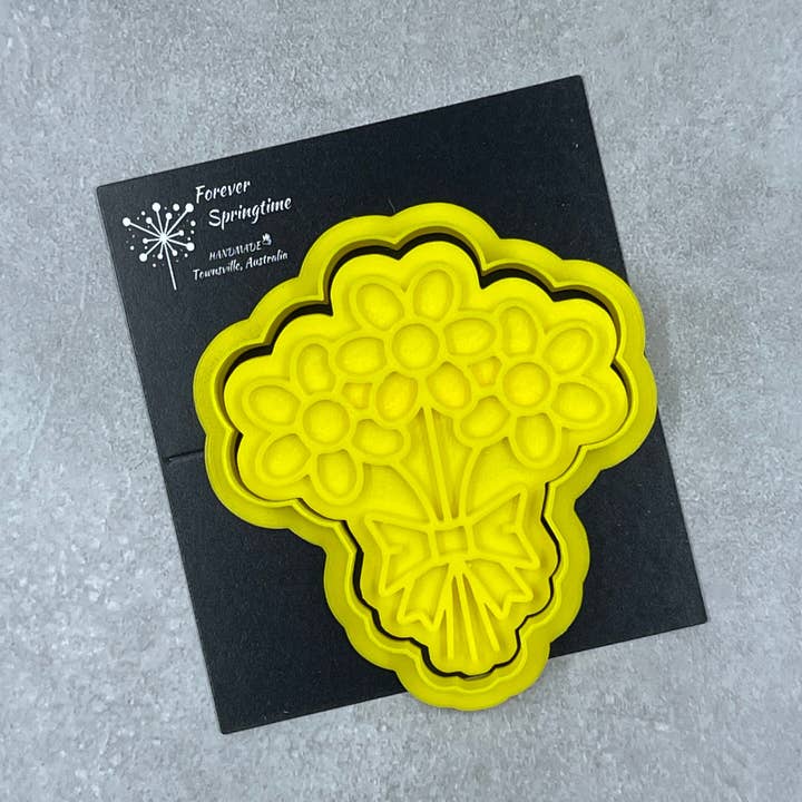 Blomma gäng Cookie Cutter och Embosser Stämpel för Fondant/Polymer Clay /Clay /Plasticine för wholesale av Forever Springtime