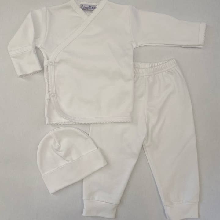 Vit/Vit Trim 3pc ta mig hem Set - Normal för wholesale av Cute as Buttons