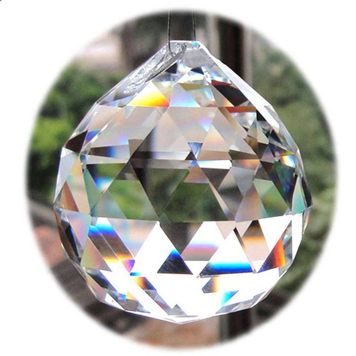 Decor N Beyond – wholesale Ornament – Box of 12 1.6" (40mm) Faceted Round Crystal Ball