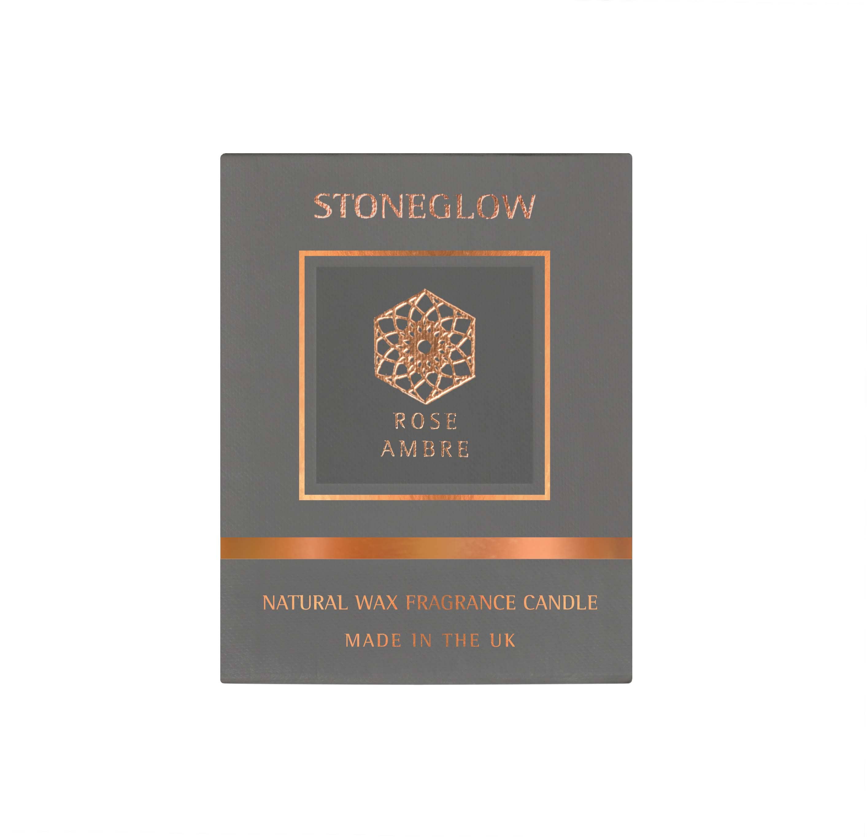 Stoneglow Candles - Wholesale Jar/Filled Candle - Metallique - Rose Ambre - Multi Wick Candle (200hrs)1