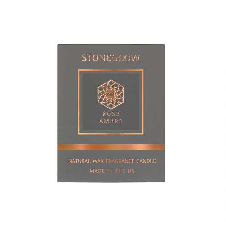 Stoneglow Candles - Wholesale Jar/Filled Candle - Metallique - Rose Ambre - Multi Wick Candle (200hrs)1