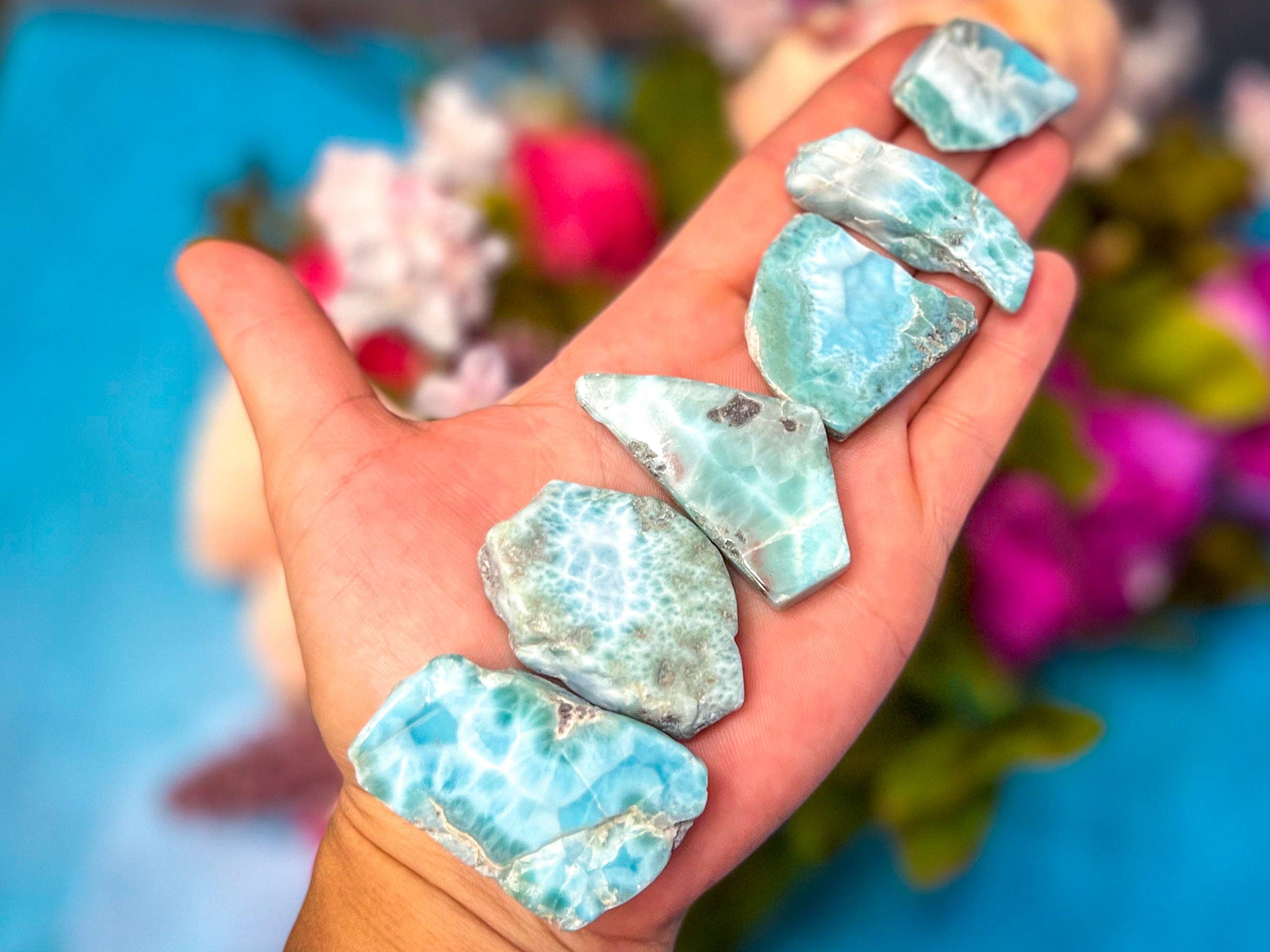 Mandala Gems - Venta al por mayor Piedras/cristales espirituales - Láminas pulidas de larimar de buena calidad8