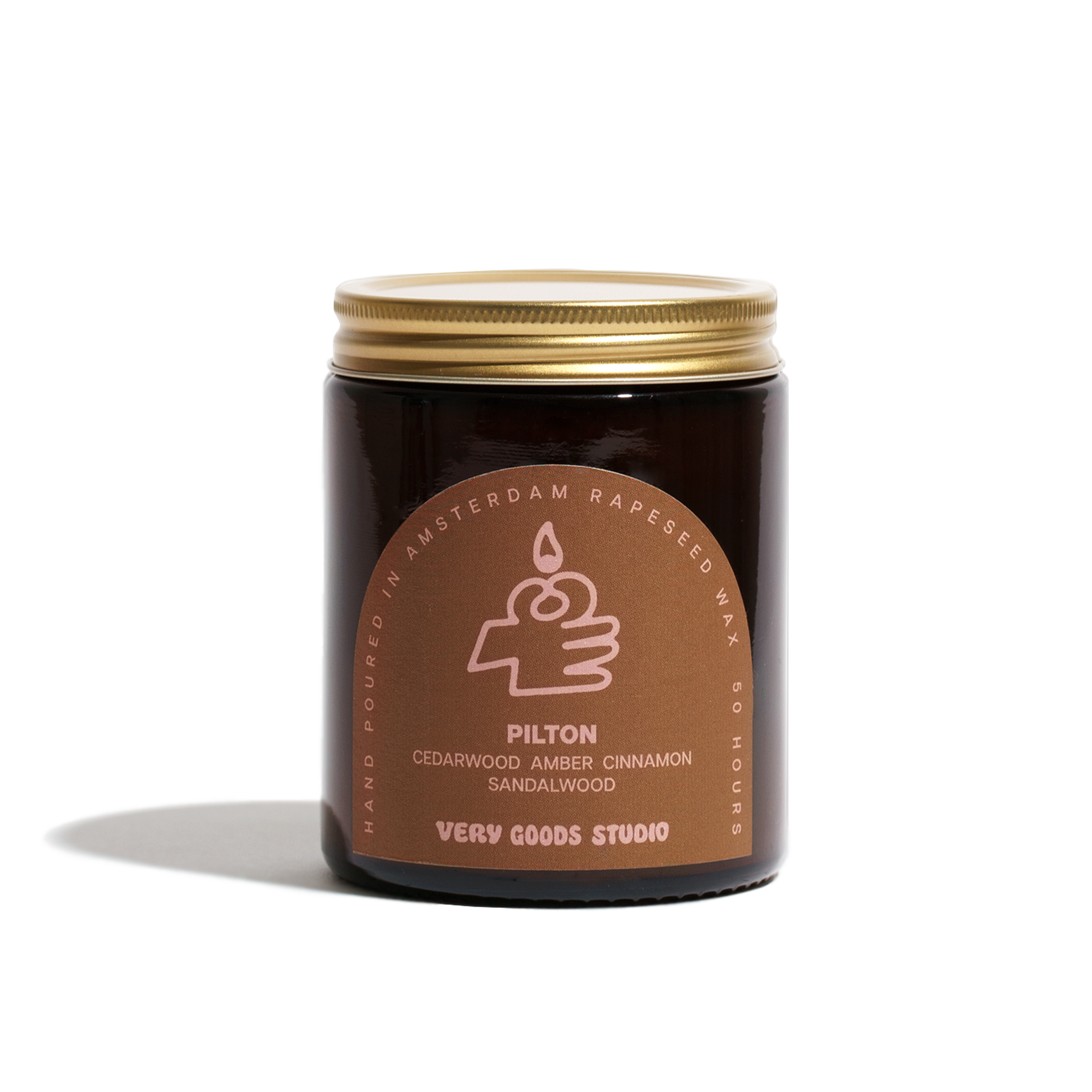 Very Goods Studio - Wholesale Jar/Filled Candle - PILTON / 170 ml / 45-50 Hours Amber Glass Jars1