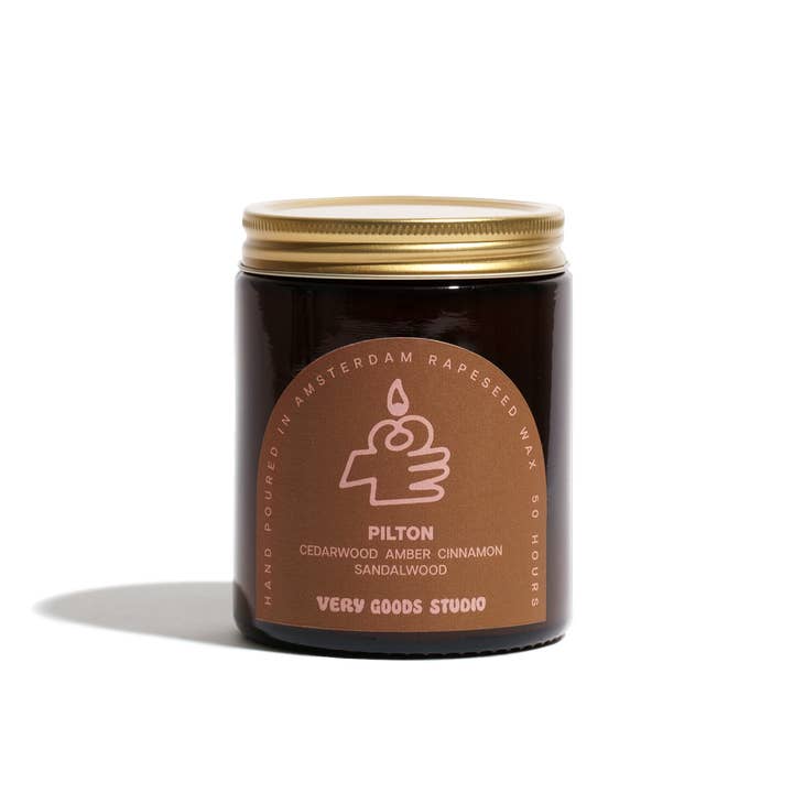 Very Goods Studio - Wholesale Jar/Filled Candle - PILTON / 170 ml / 45-50 Hours Amber Glass Jars1