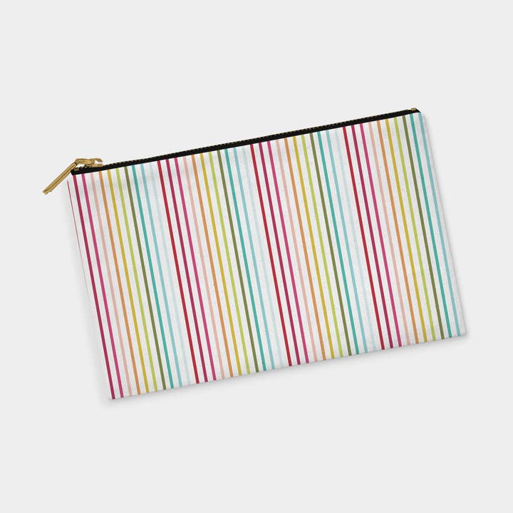 Thin Rainbow Stripe Zipper Pouch for wholesale by Patterned Goods