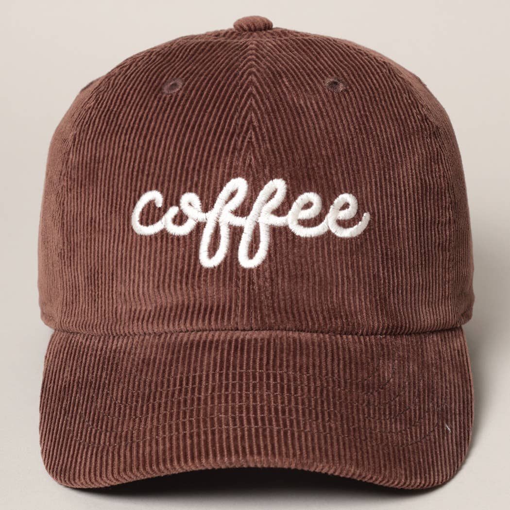 Fashion City - Wholesale Baseball cap – Women's - COFFEE Embroidered Corduroy Cap11