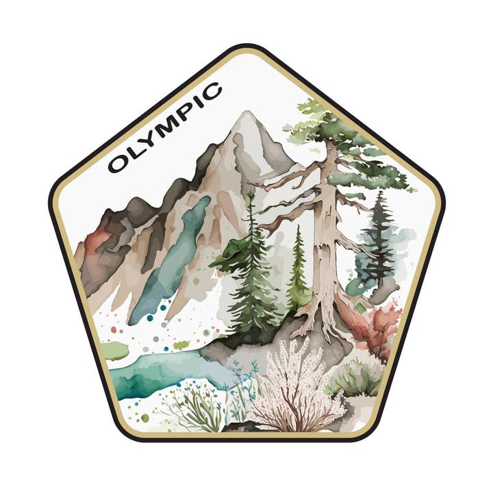 Olympic National Park Outdoor Adventure Decal for wholesale by Home Folk Studio