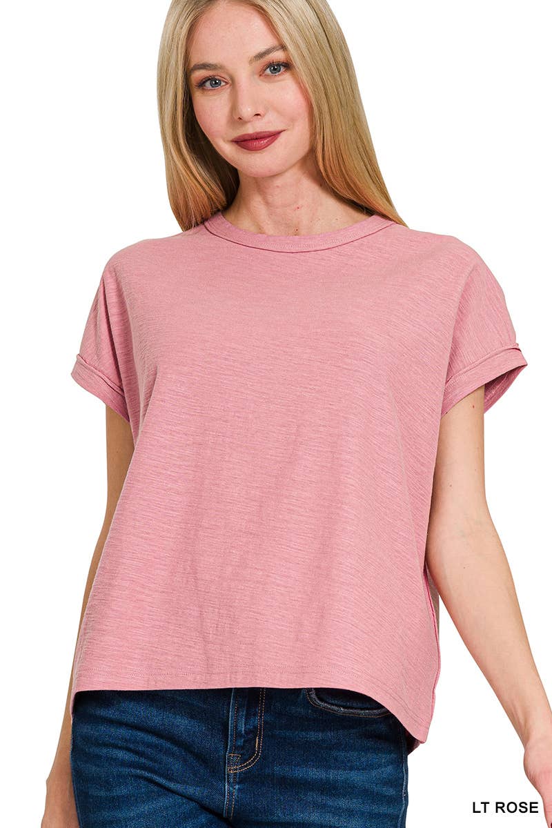 Vanilla Monkey - Wholesale Knit Top - Women's - Cotton Slub Round Neck Short Sleeve Tee6