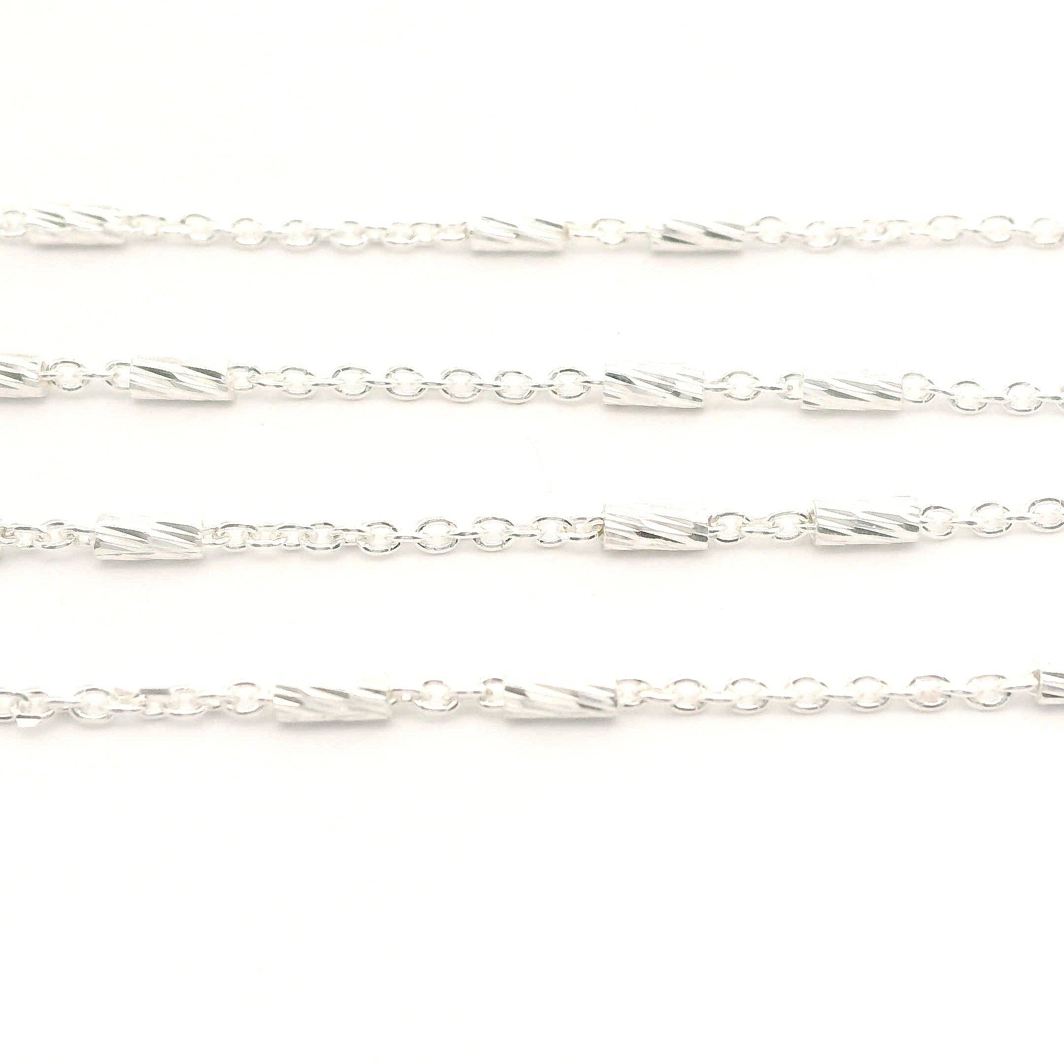Purity Beads - Wholesale Craft Supplies - Sterling Silver Chain, 925 Sterling cable chain with crimped D/C tube size: 1.8mm | 1 Foot2