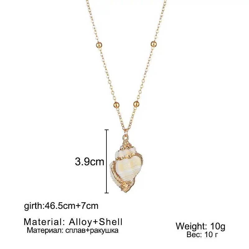 Syrrios Gifts LLC - Wholesale Pendant/Charm Necklace - Gold Sea Shell Pendant Necklace – Scallop, Murex, Whelk1
