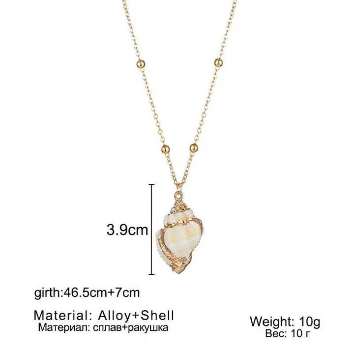 Syrrios Gifts LLC - Wholesale Pendant/Charm Necklace - Gold Sea Shell Pendant Necklace – Scallop, Murex, Whelk1