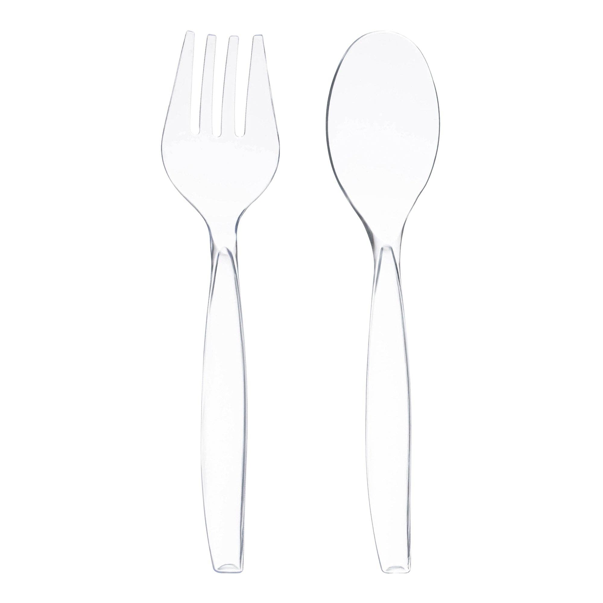 Smarty had a Party - Wholesale Assorted Cutlery Set - Clear Disposable Plastic Serving Flatware Set - 5 Pairs0