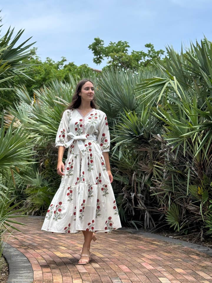 Botanica Maxi Dress | Rouge for wholesale by PICK HAPPY