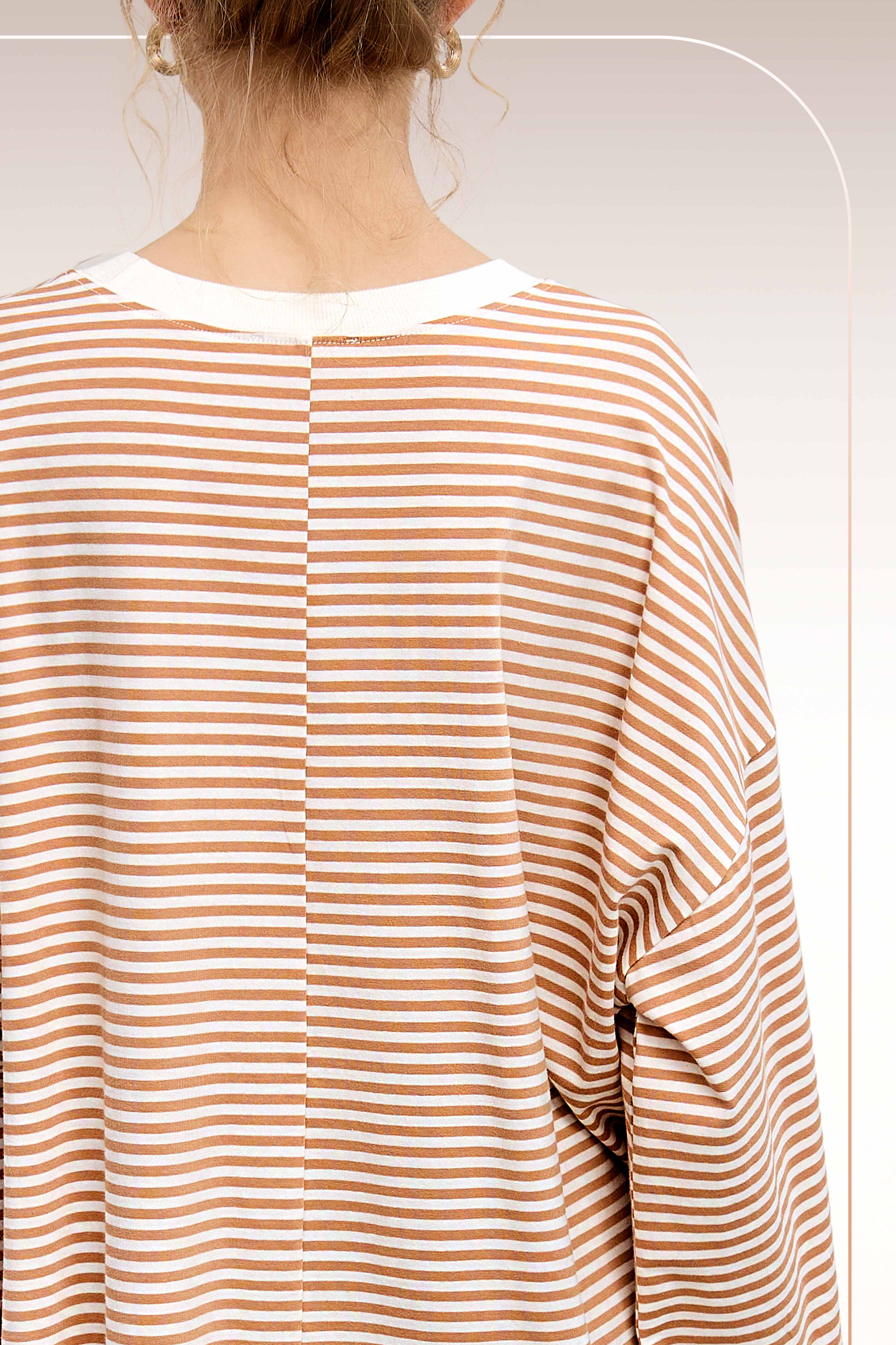 La Miel - Vente Haut en maille – femme - Pull oversize à manches longues rayé33