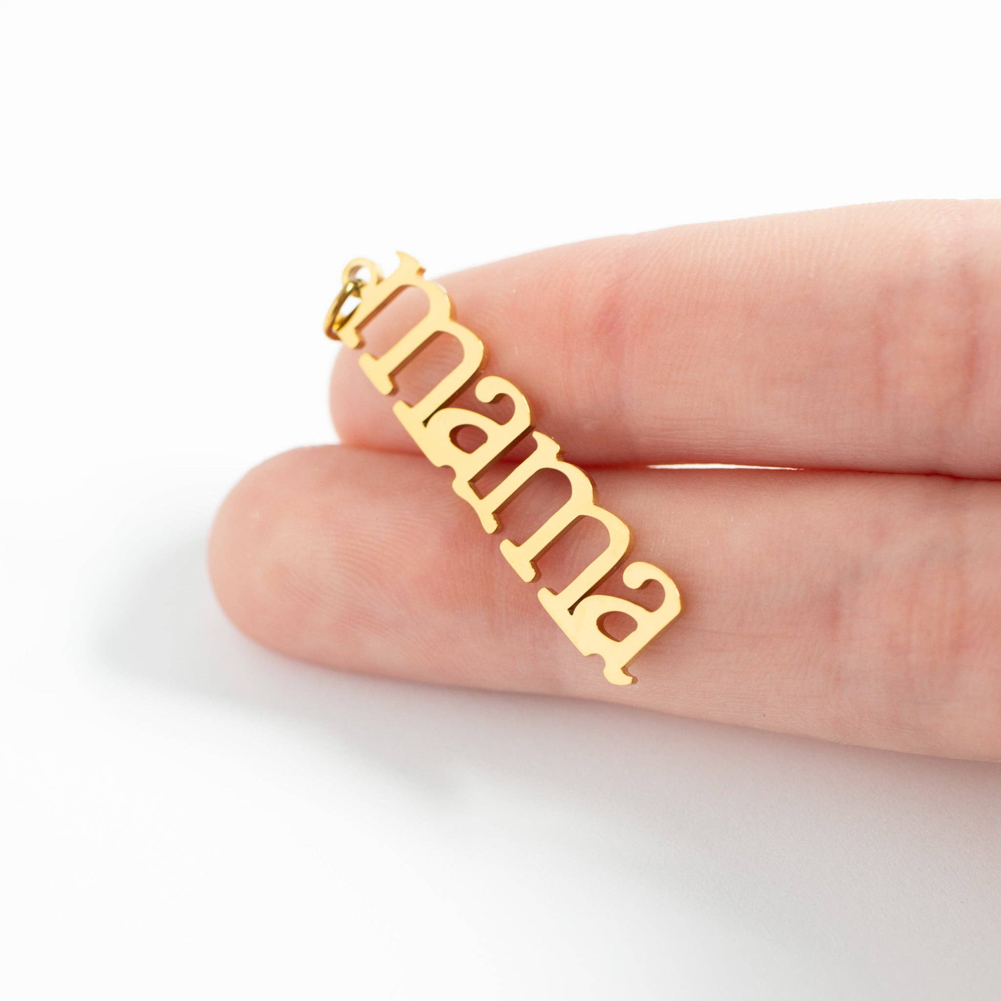 WJW - Wholesale Individual Charm/Pendant - 18K Gold PVD Stainless Steel Mama Charm11