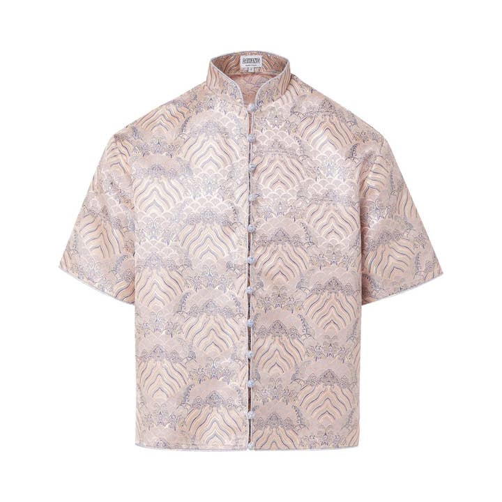 Camisa Luka Brocade con botones en la parte delantera para venta al por mayor de DAWANG