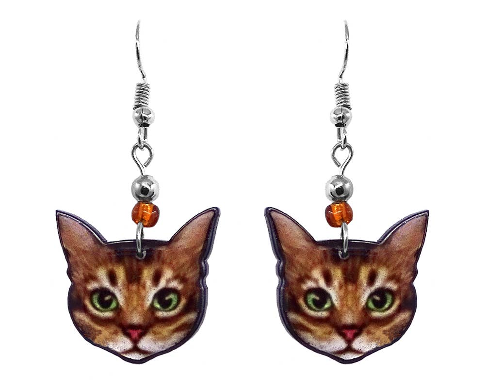 Pichincha - Wholesale Dangle Earrings - Acrylic Cat Face Pet Dangle Earrings4
