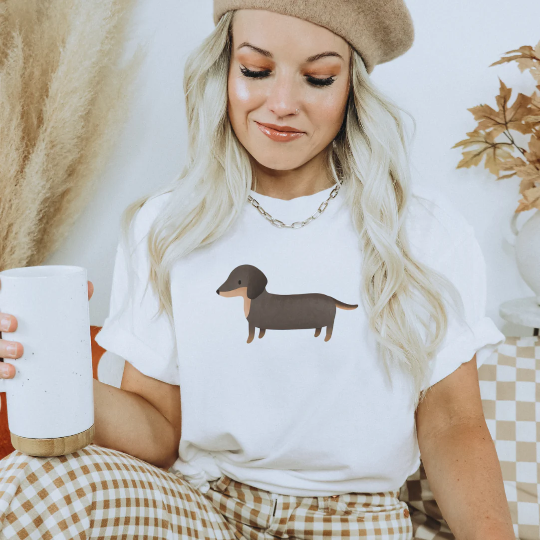 Tilda&Theo – Großhandel T-Shirt mit Siebdruck – Damen – Tshirt Dackel Hunde Hunderassen - BIOBAUMWOLLE Geschenkidee 5