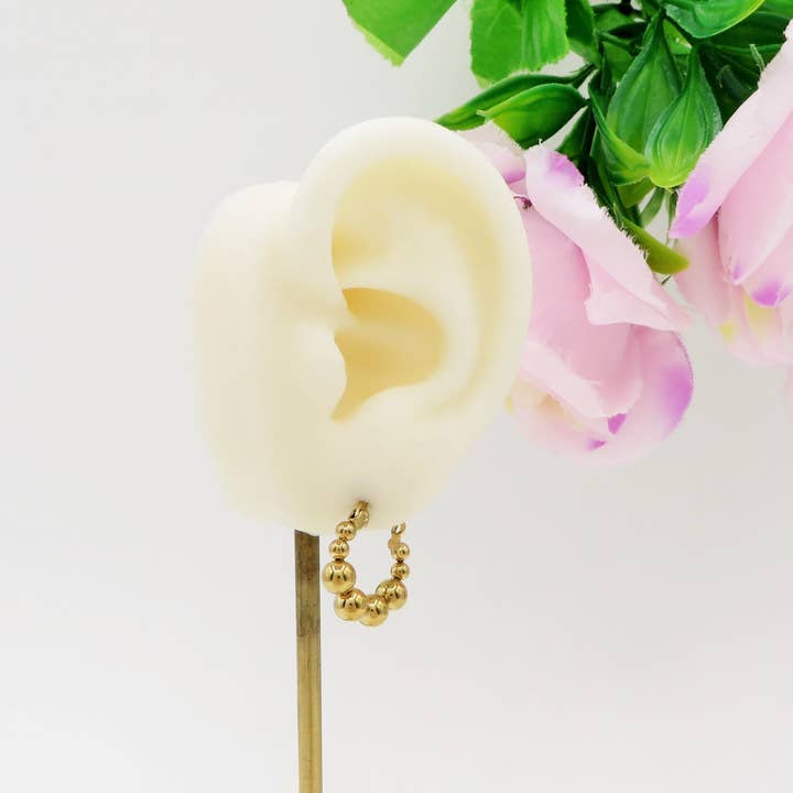 Daemon srls - Wholesale Hoop Earrings - JOSIE hoops - ACCIAIO INOSSIDABILE - Orecchini a cerchio con pallini2