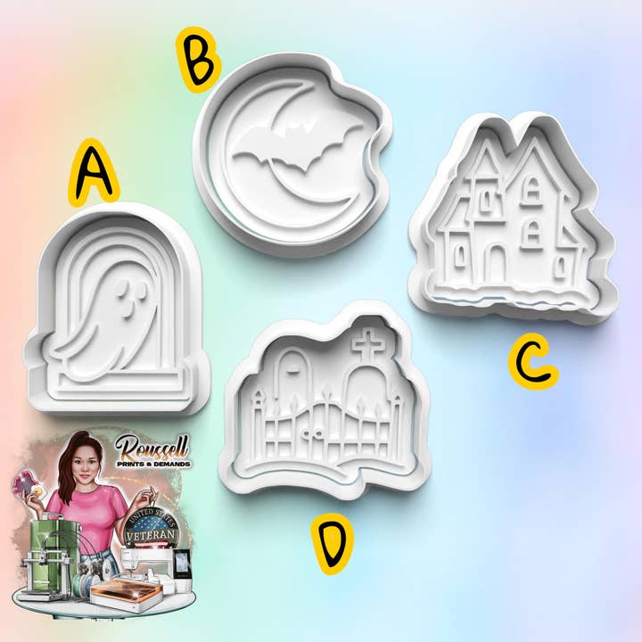 Haunted House Cookie Cutter: 3D Printed Fondant & Clay Cutter for wholesale by Roussell Prints and Demand LLC