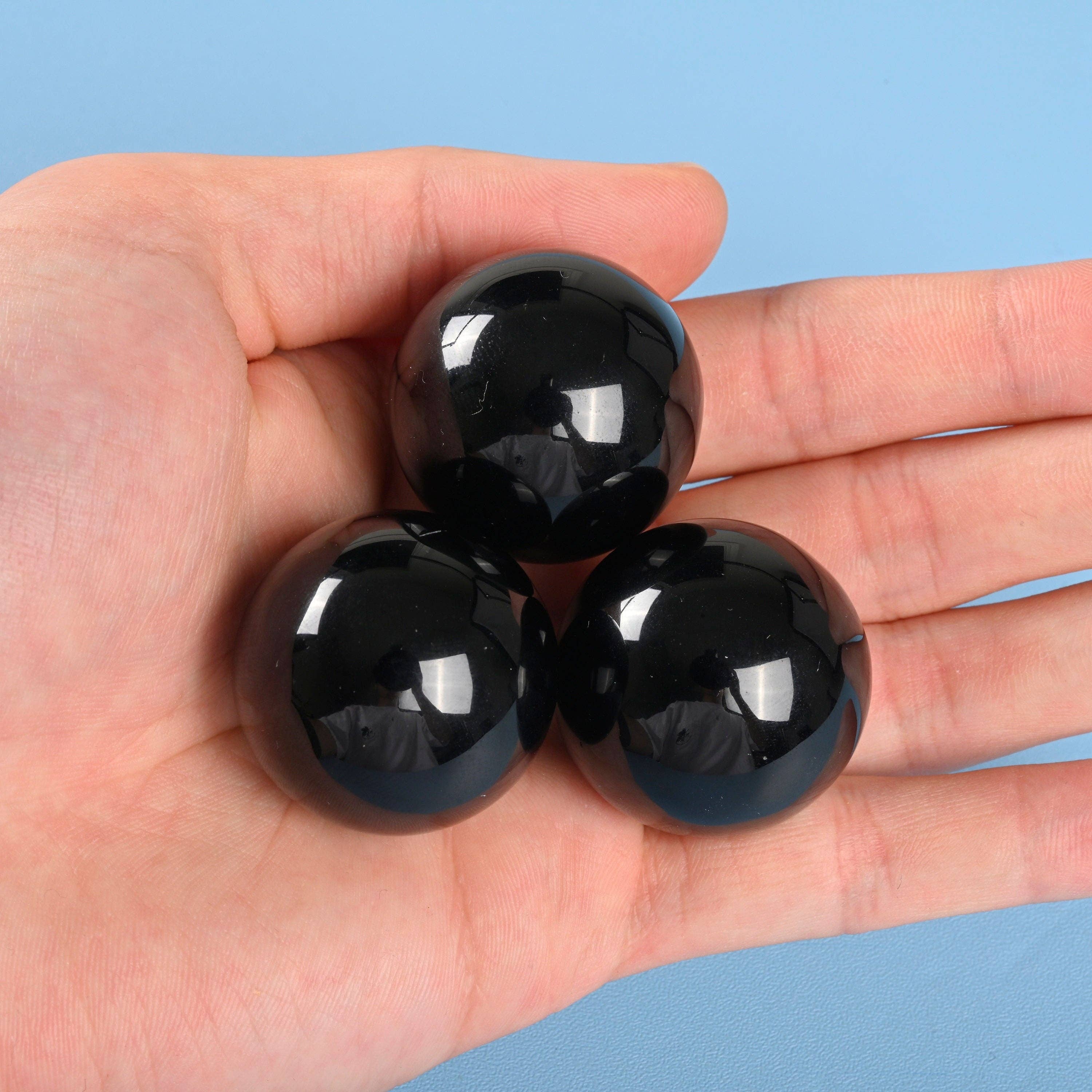 ilovebeadsusa - Wholesale Spiritual Stone/Crystal - 30,40,50mm Natural Black Obsidian Sphere Crystal Ball4