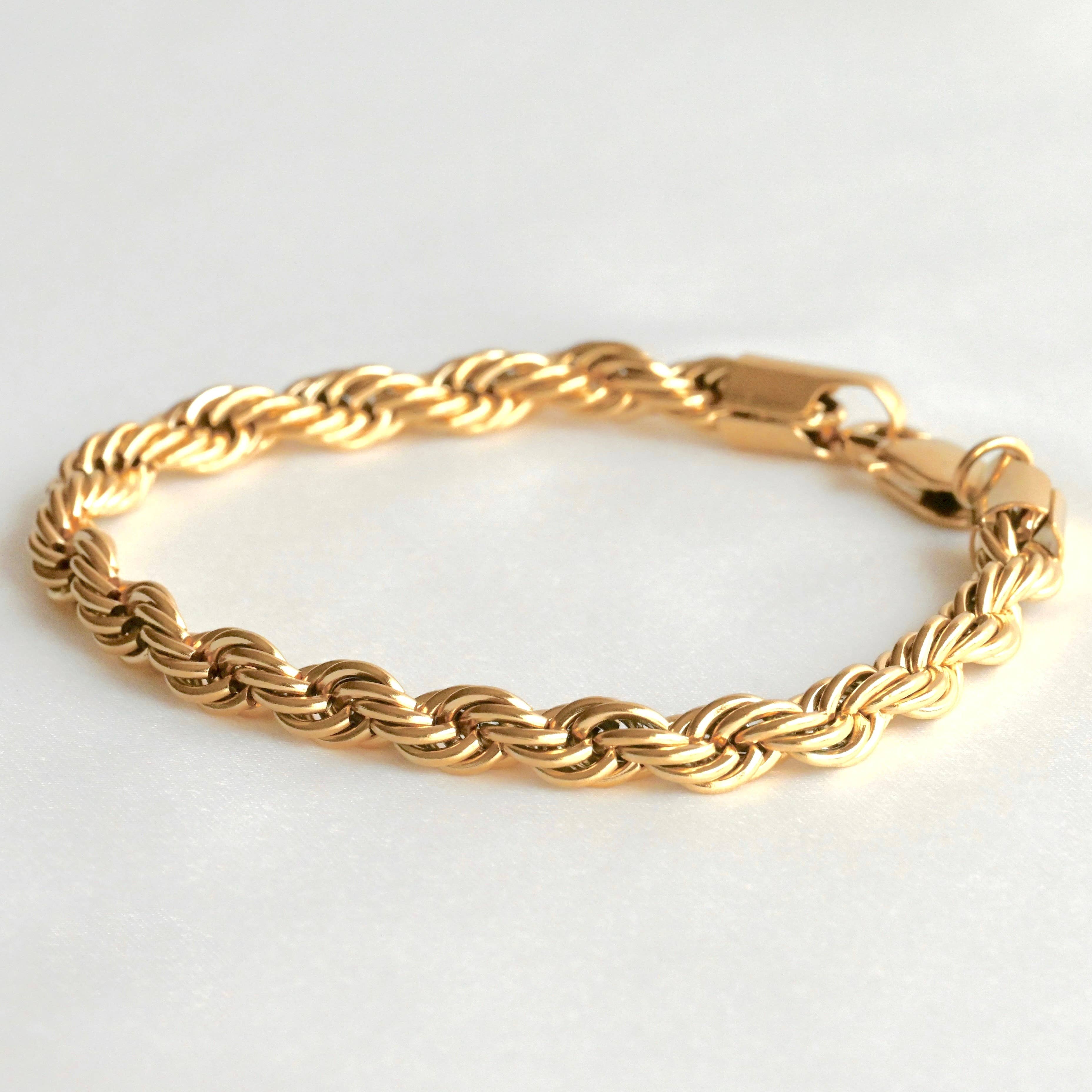 Blueyejewelry - Venta al por mayor Pulseras de cadenas y eslabones - Pulseras gruesas de cadena resistentes al agua en oro de 18k10