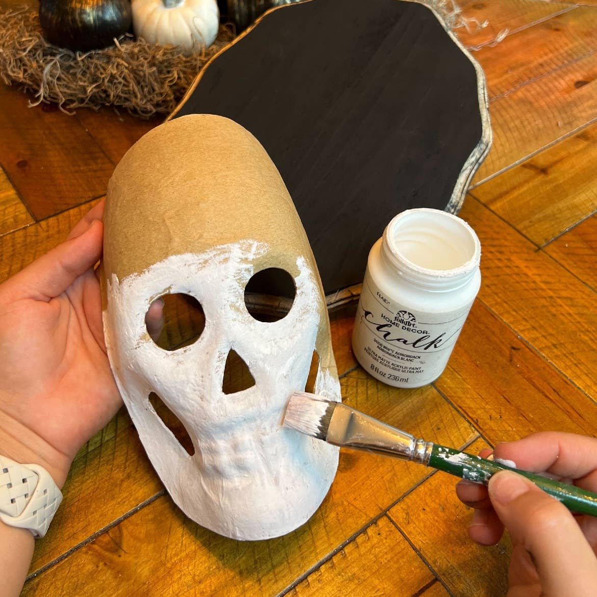 Factory Direct Craft - Wholesale DIY Craft Kit - 7-3/4" Paper Mache Skeleton Mask - Halloween or Gothic3