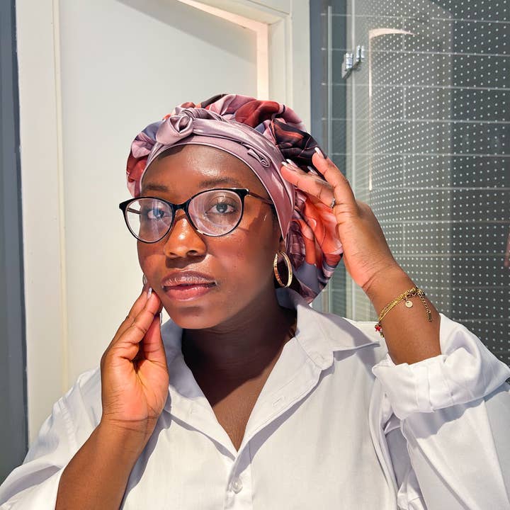 Asantewaa - Wholesale Sleep Cap / Bonnet - Women's - Elisa - Reversible satin bonnet with band 4