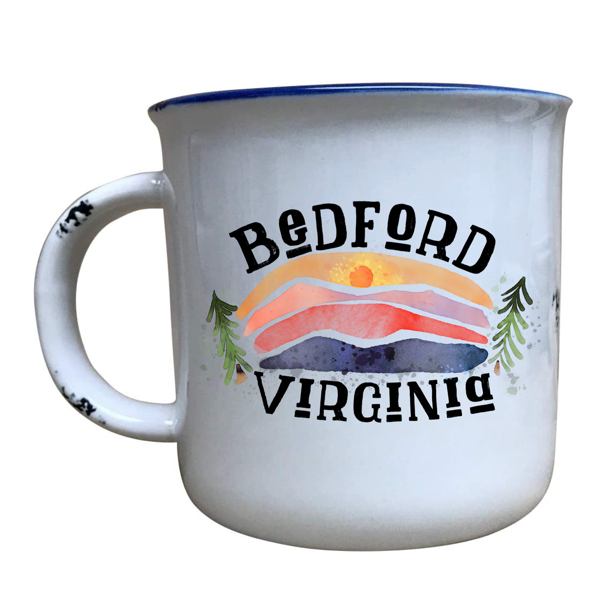 Sweetgum Studio - Wholesale Coffee Mug - Watercolor Mountain Sunset Mug - Custom text 3