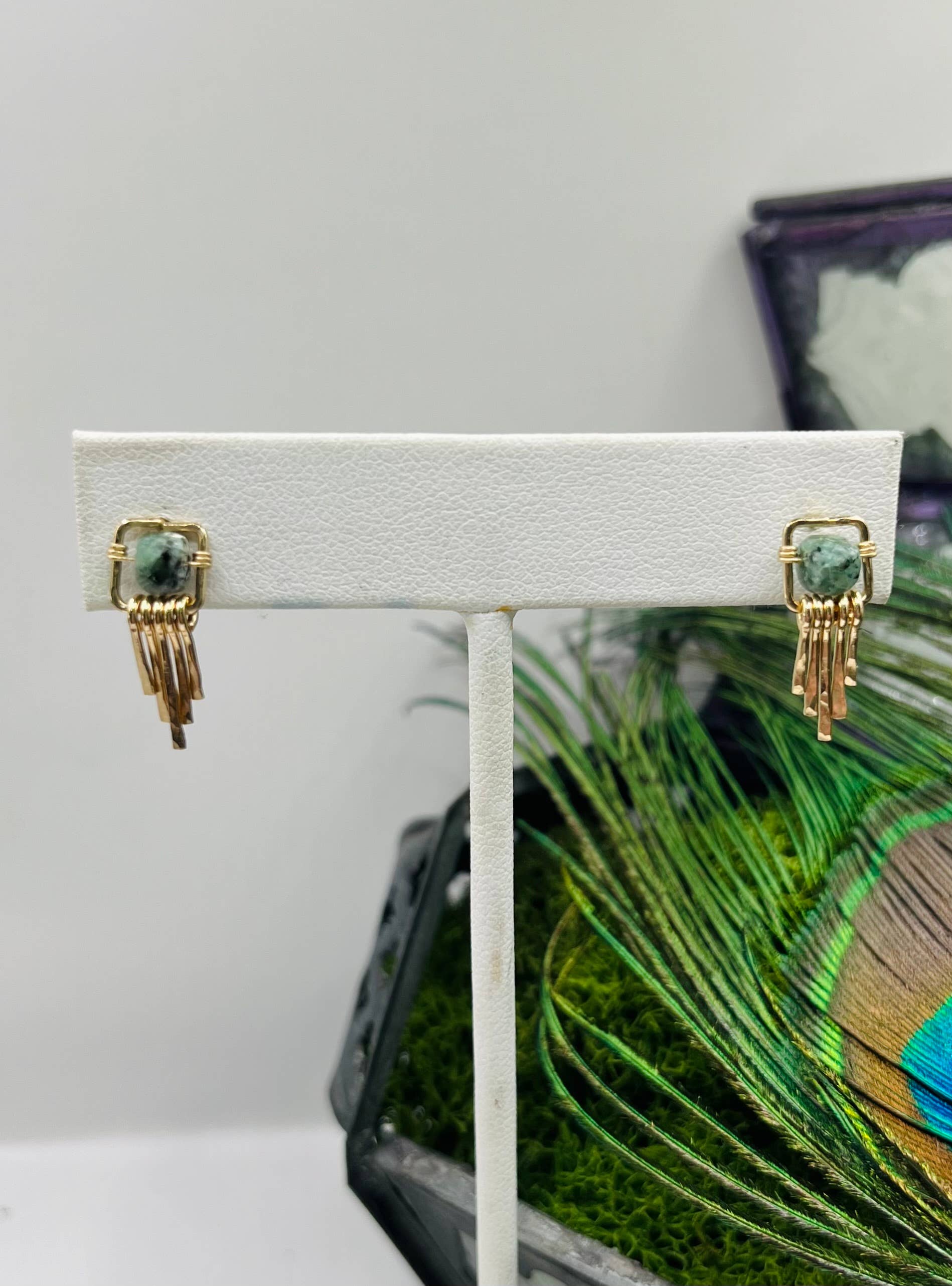 Rachel Renee Jewelry - Wholesale Dangle Earrings - GRETA Dainty Fringe Gemstone Studs - More Colors Available10