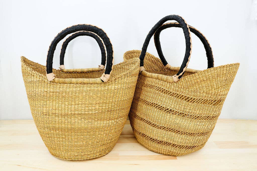 Gitzell FairTrade - Wholesale Grocery/Shopping Bag - U-Shopper Tote Basket Bag, Natural2