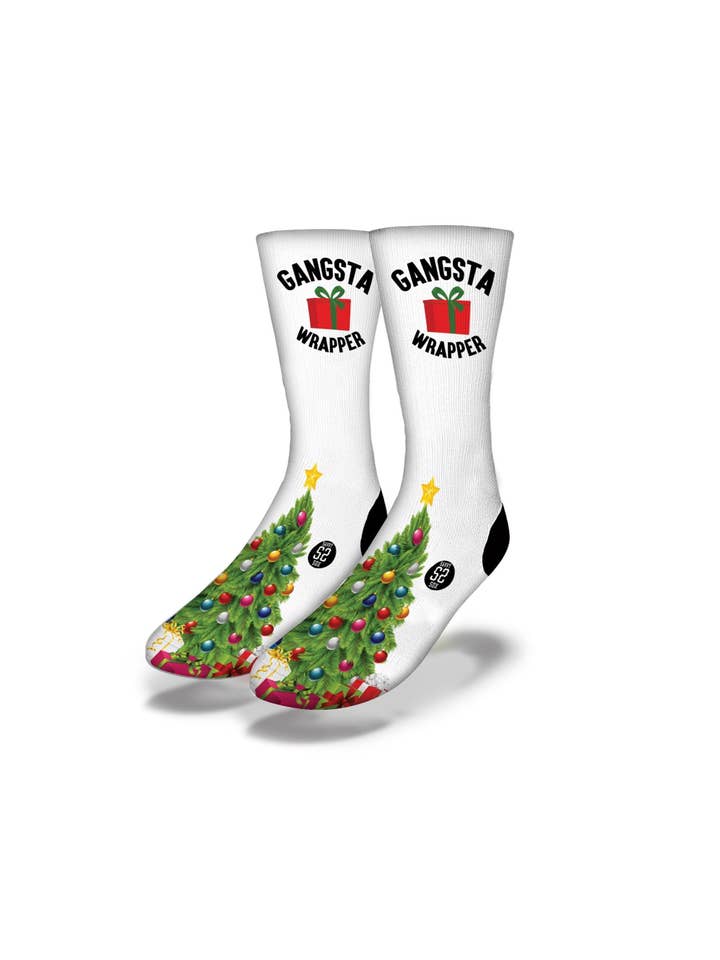 Savvy Sox - Wholesale Socks - Unisex - GANGSTA WRAPPER Funny Christmas Socks (Tree)