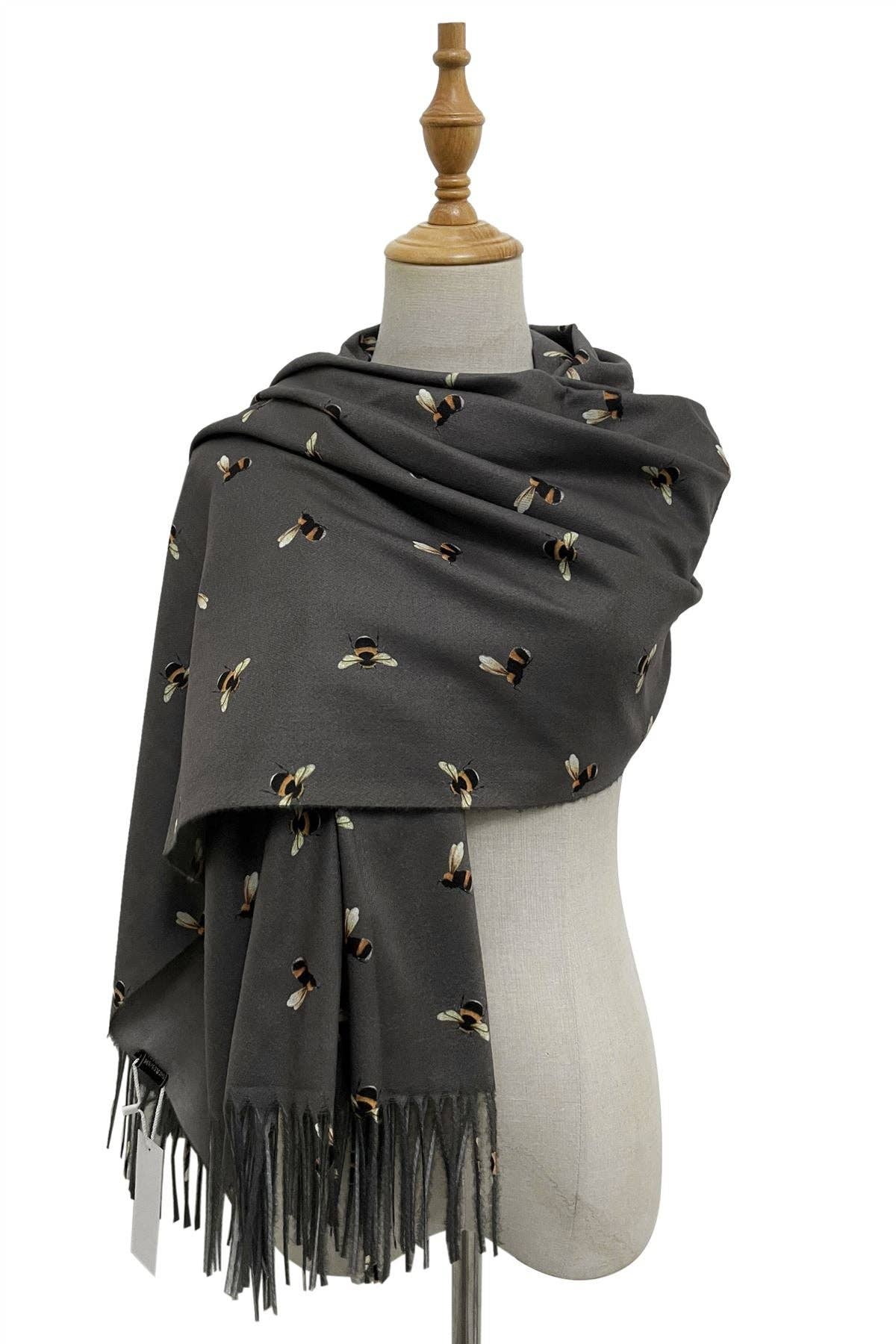 Fashion Scarf World - Wholesale Scarf - Women's - Bumble Bee Print Tassel Scarf8
