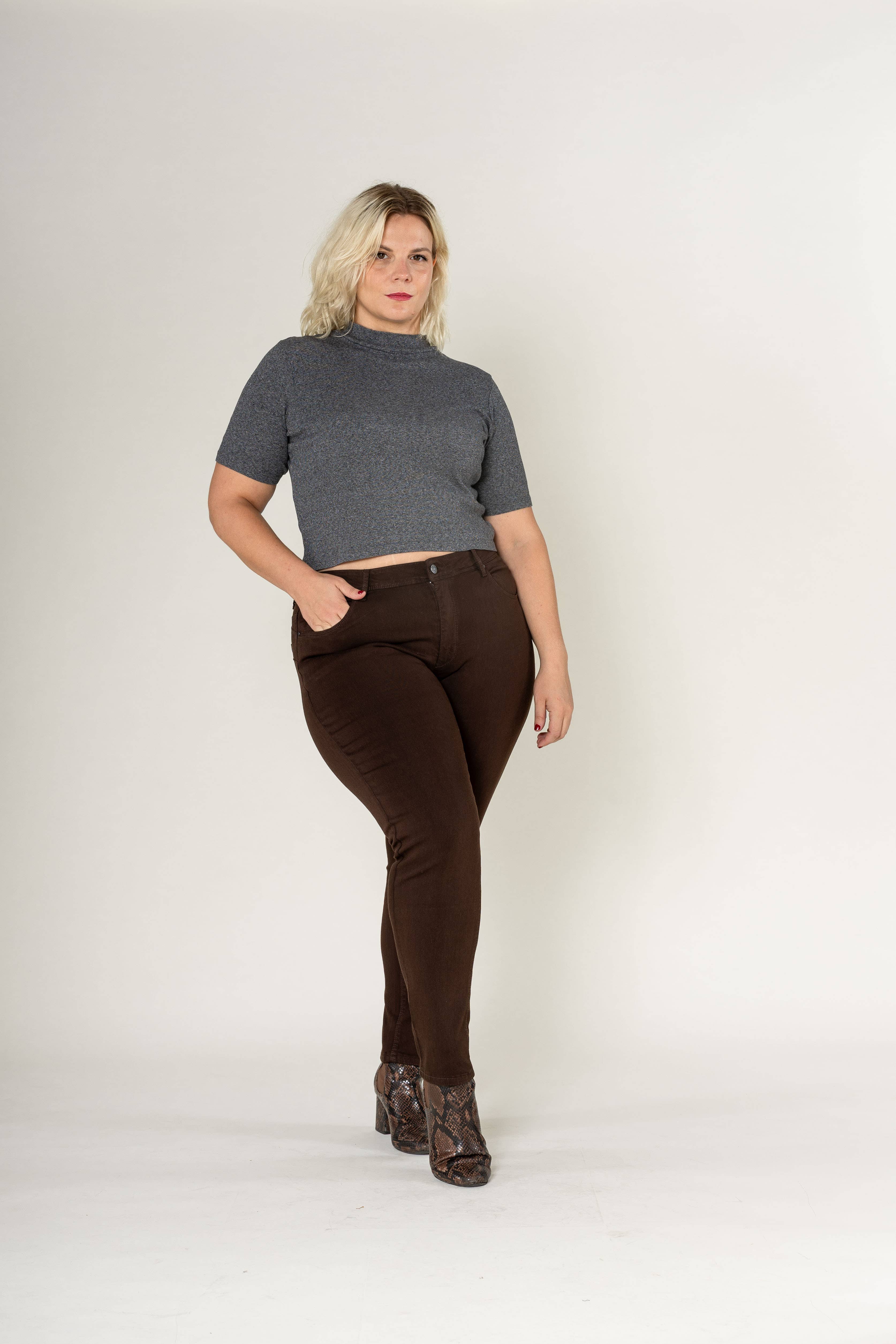 Nina Carter - Wholesale Pants - Women's - Curve Plus Size Ultra Comfort and Stretch Push Up P61112
