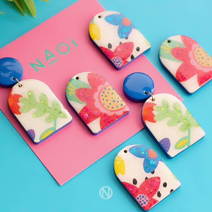Floral Statement Earrings - Handmade to Order for wholesale by Naoi