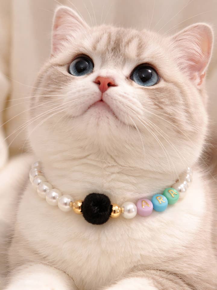 Custom Pearl Pet Necklace Collar - Boutique Style Accessory for wholesale by April Mae Designs