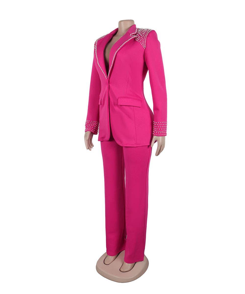 Aria Romance - Wholesale Suit Pants - Women's - Slim Fit Long Sleeve Two-Piece Set5