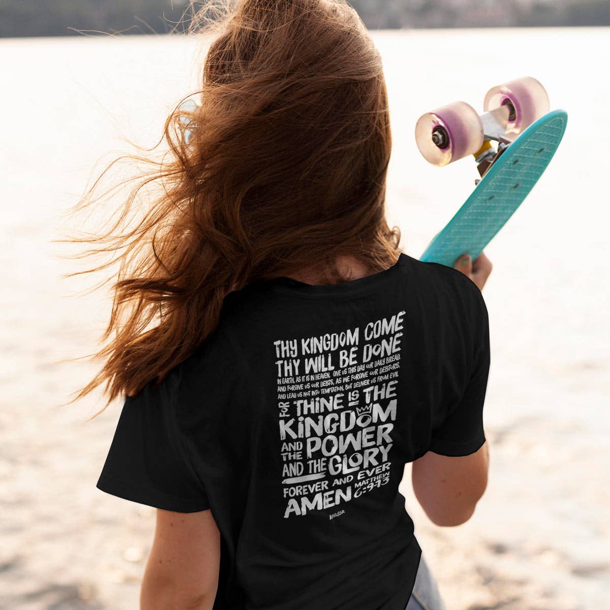 Black Kerusso Christian T-Shirt Lord's Prayer for wholesale on Faire1