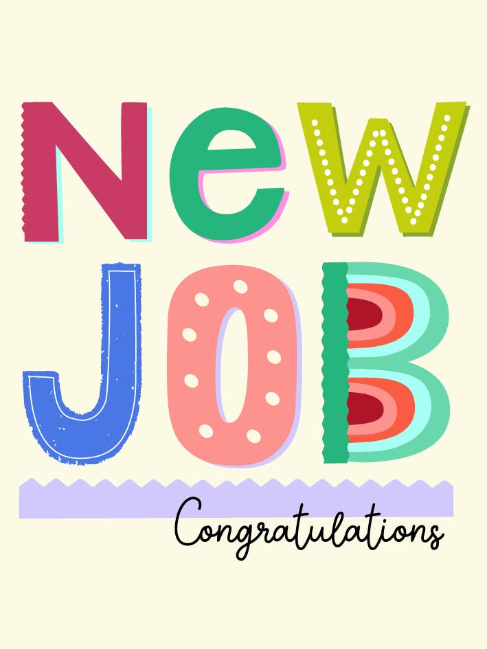 NEW JOB GREETING CARD LAURA DARRINGTON for wholesale by Notes & Queries, Inc.