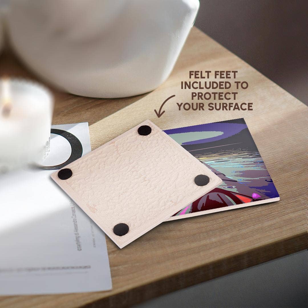 3dRose – wholesale Coasters – 3dRose, Cool fun Artsy Kayaking Art Design with Kayak boat on the Water, Coaster3