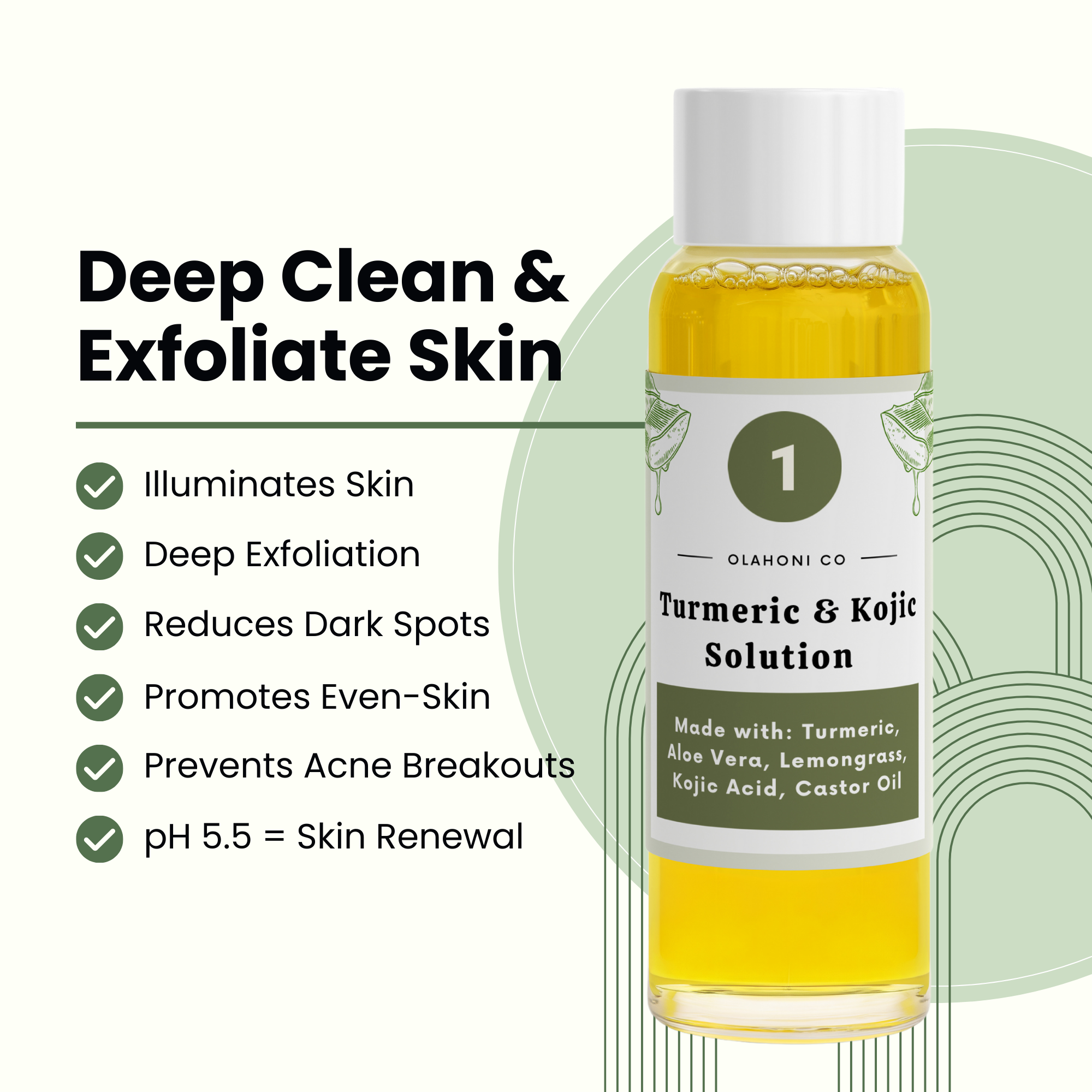 Olahoni Co - Wholesale Facial Cleanser - Wholesale Original Turmeric & Kojic Exfoliating Pads1