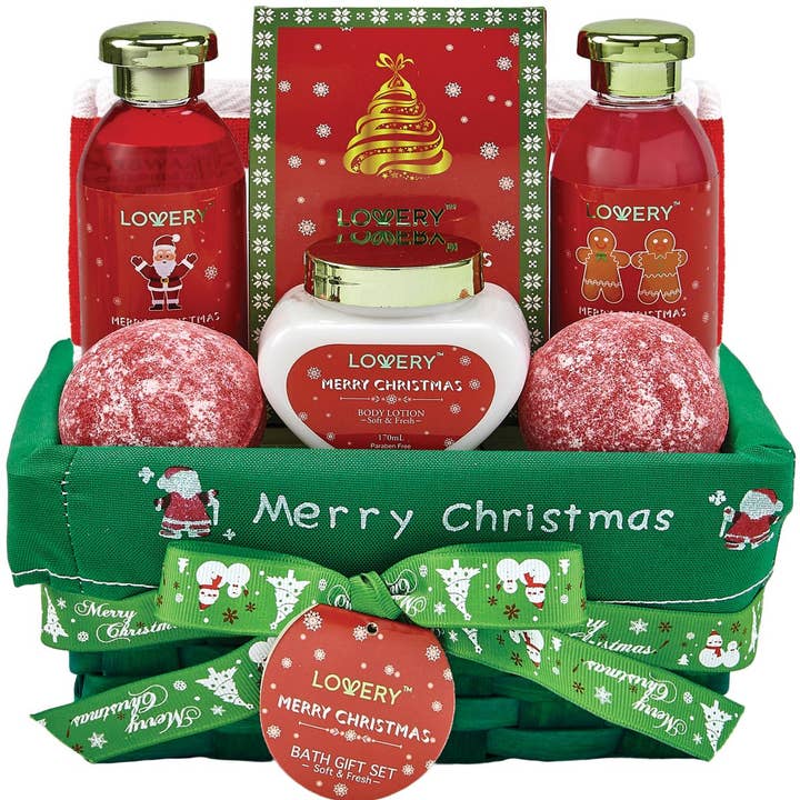 Bath & Body Christmas Gift Basket - Strawberry & Sandalwood for wholesale by Lovery
