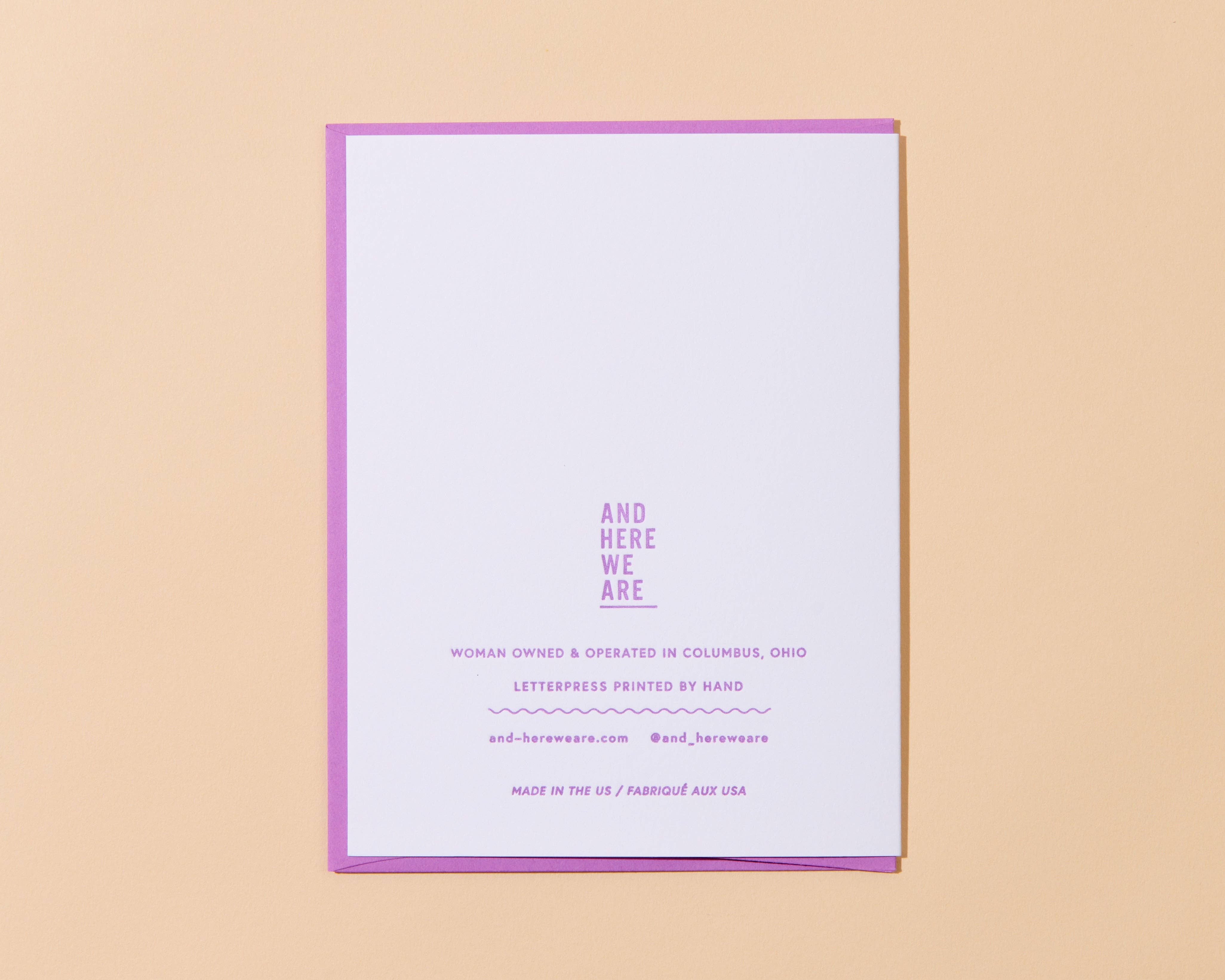 And Here We Are - Wholesale Thank You Card - Flower Thank You Letterpress Greeting Card- Made in USA2