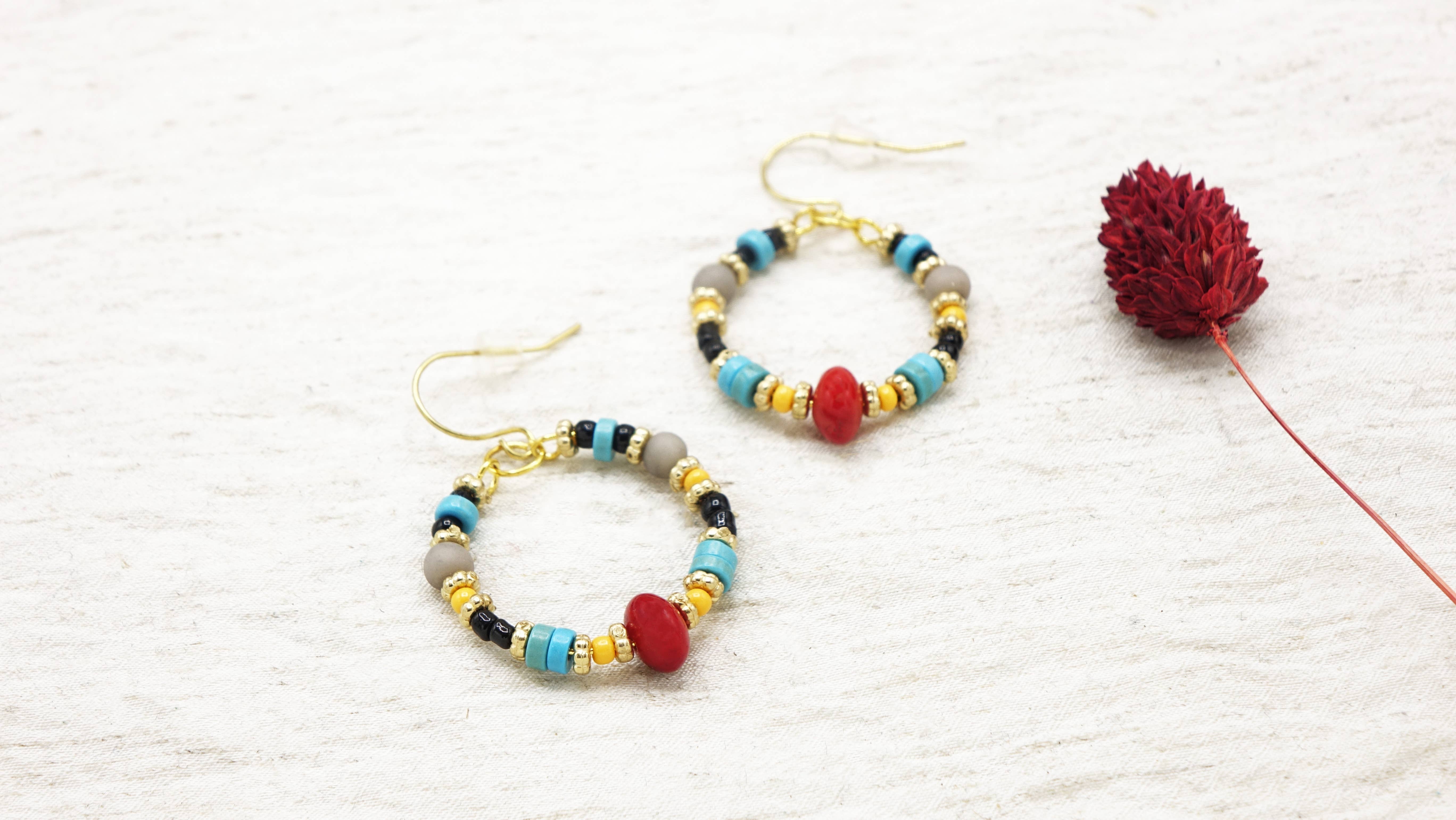 Verna Artisan Works - Wholesale Dangle Earrings - Boho Beaded Colourful Earrings2