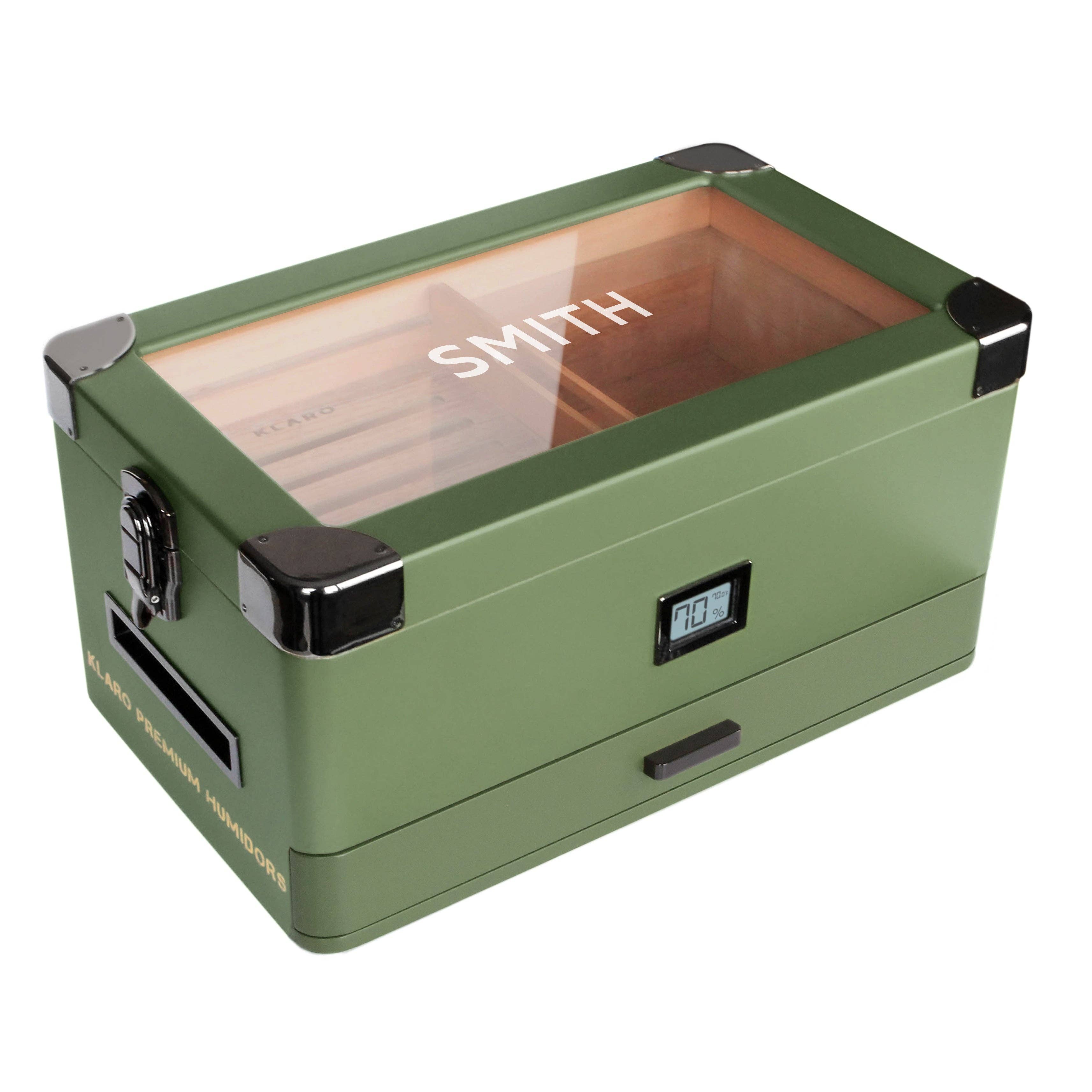 Case Elegance - Wholesale Humidor/Cigar Accessory - Military Glass Top Humidor7