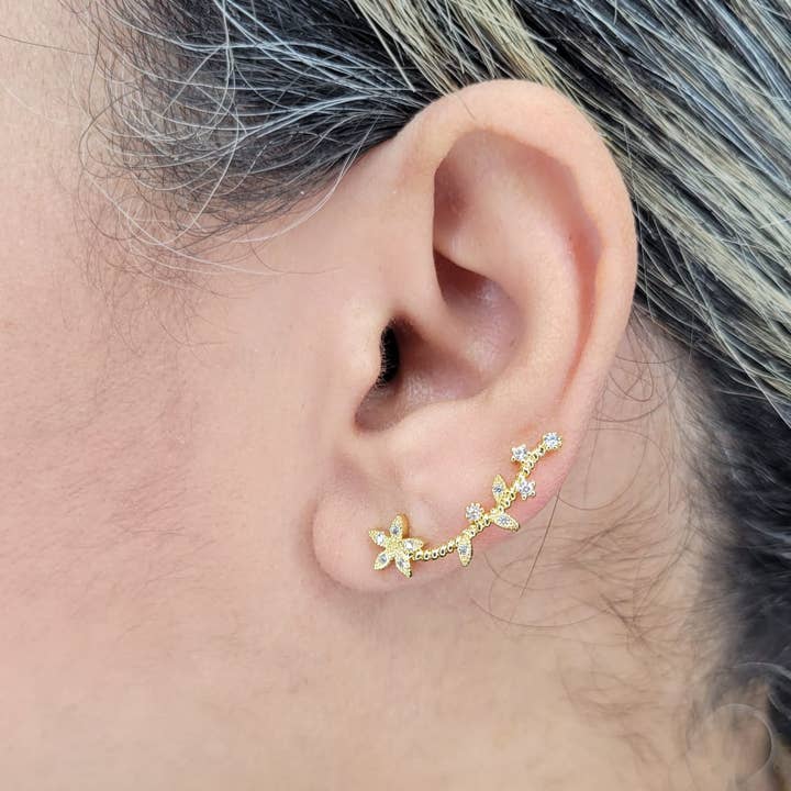 Floral Ear Climber for wholesale by Cherie by Cherie